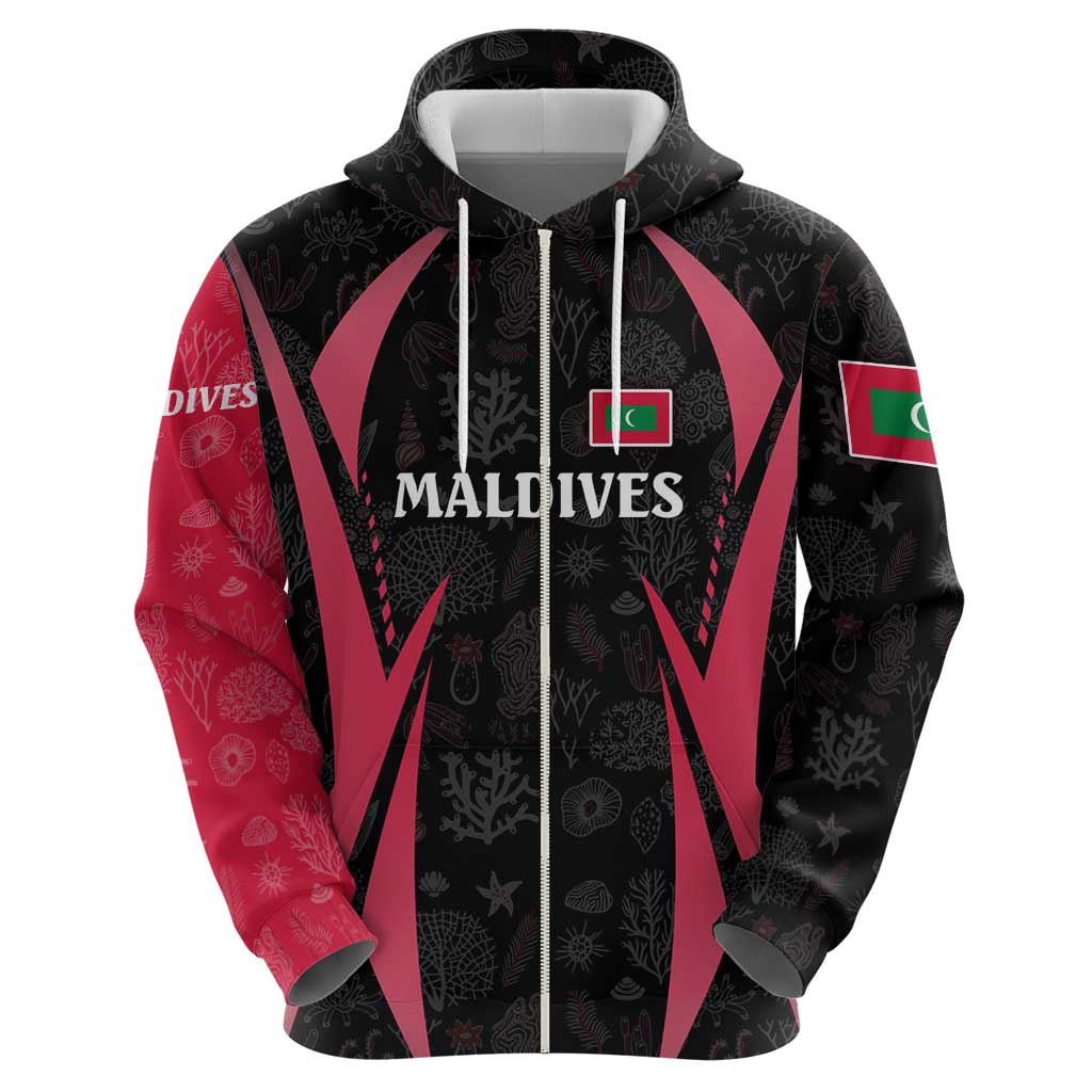 Maldives Dive Turtle Hoodie with Coral Reef Pattern and Island Spirit Slogan TS04