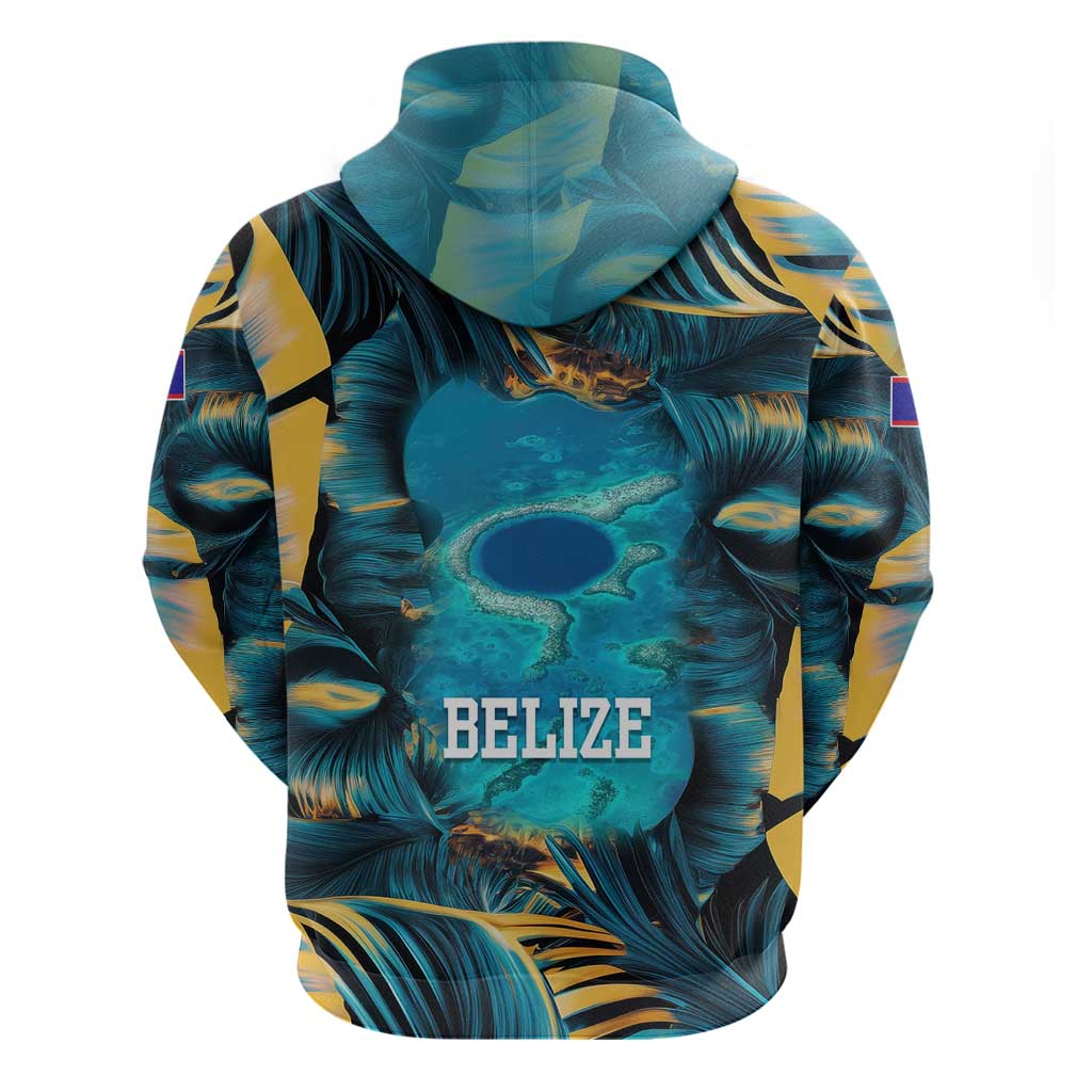 Belize Blue Hole Ocean View Hoodie with Tropical Marine Design and Flag Detail TS04
