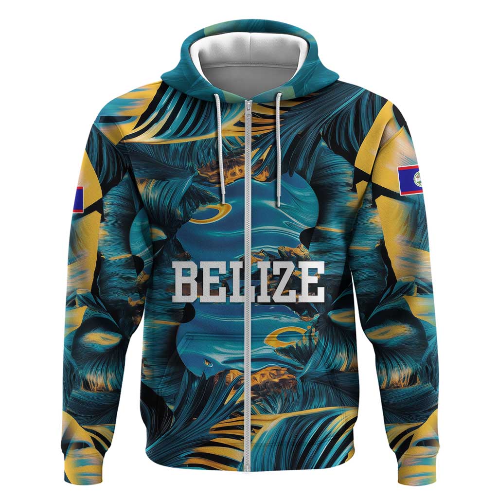 Belize Blue Hole Ocean View Hoodie with Tropical Marine Design and Flag Detail TS04