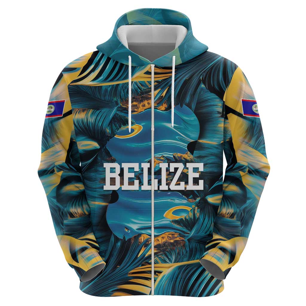Belize Blue Hole Ocean View Hoodie with Tropical Marine Design and Flag Detail TS04