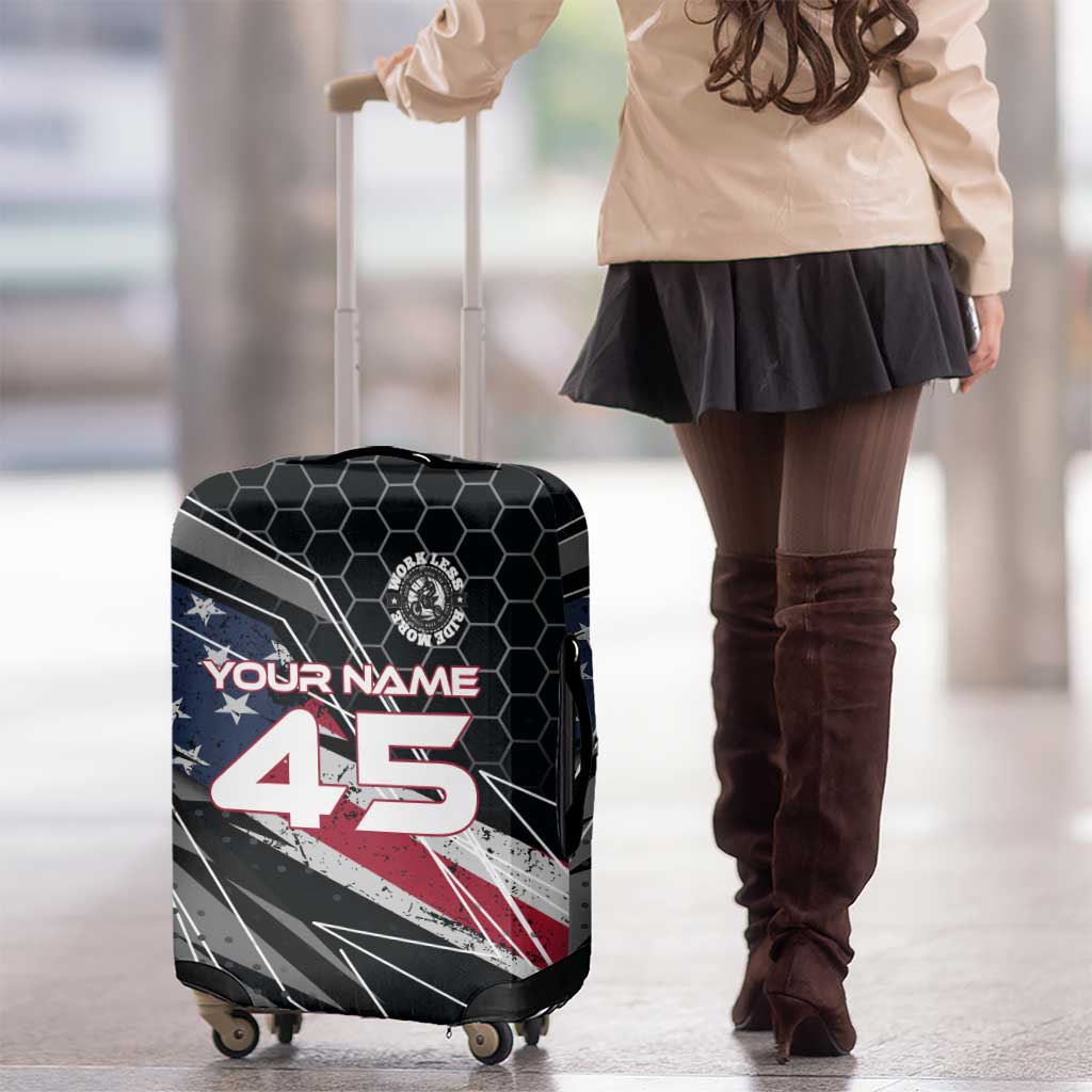 Custom American Flag Racing Luggage Cover Dirt Bike Motocross Racewear Hexagon and Lightning TS04