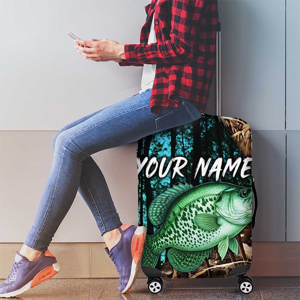 Crappie Fishing Customize Name Luggage Cover Forest and Camo Background in Outdoor Fishing TS04