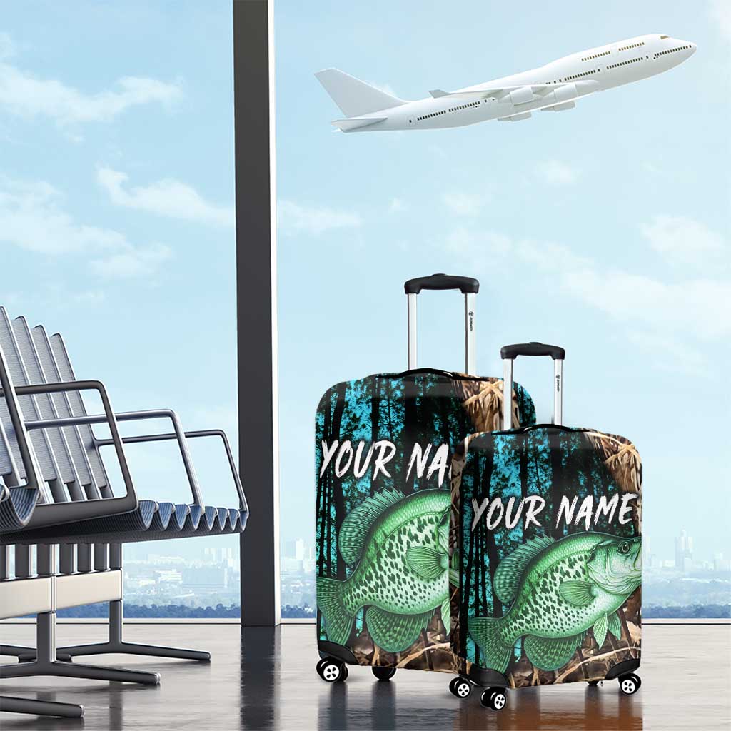 Crappie Fishing Customize Name Luggage Cover Forest and Camo Background in Outdoor Fishing TS04