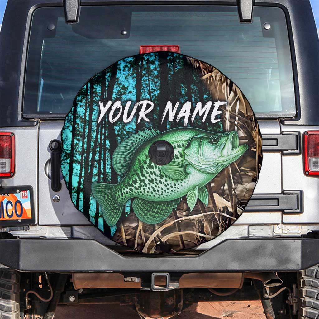 Crappie Fishing Customize Name Spare Tire Cover Forest and Camo Background in Outdoor Fishing TS04