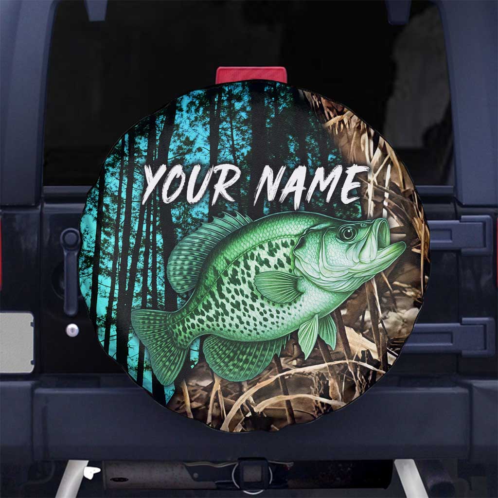 Crappie Fishing Customize Name Spare Tire Cover Forest and Camo Background in Outdoor Fishing TS04
