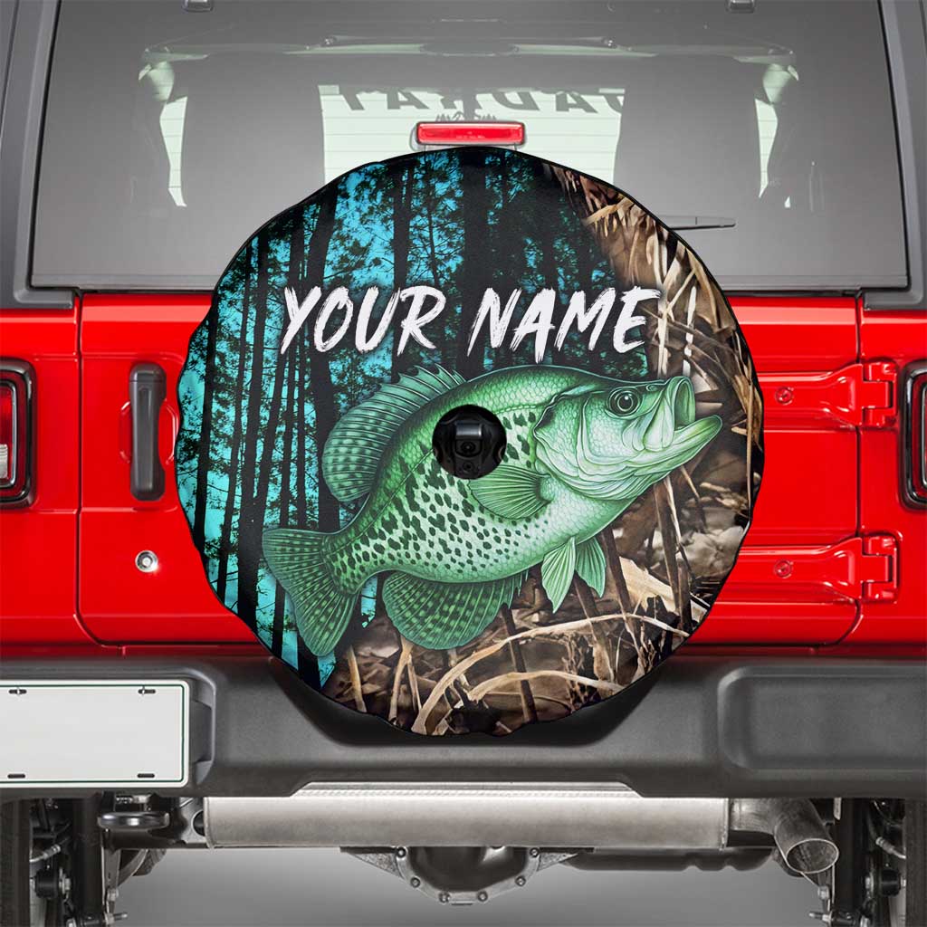 Crappie Fishing Customize Name Spare Tire Cover Forest and Camo Background in Outdoor Fishing TS04