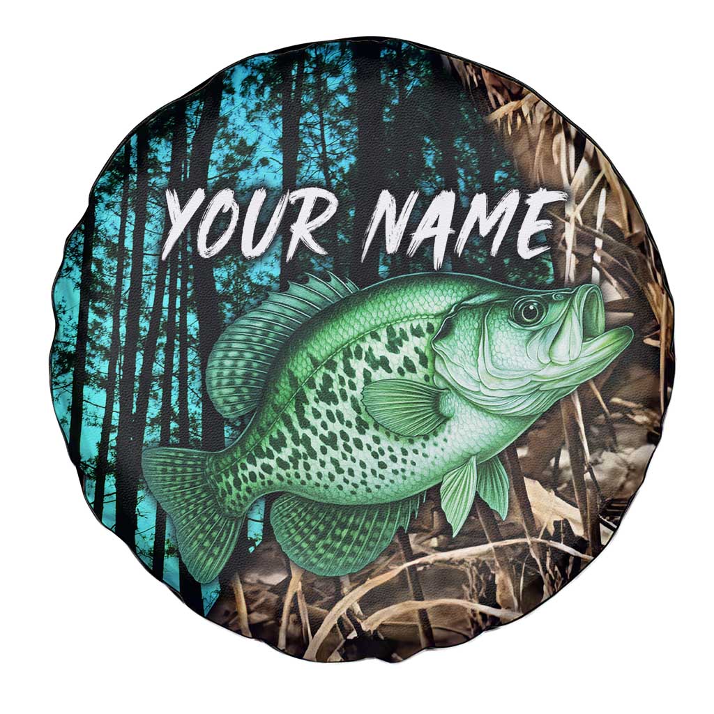 Crappie Fishing Customize Name Spare Tire Cover Forest and Camo Background in Outdoor Fishing TS04