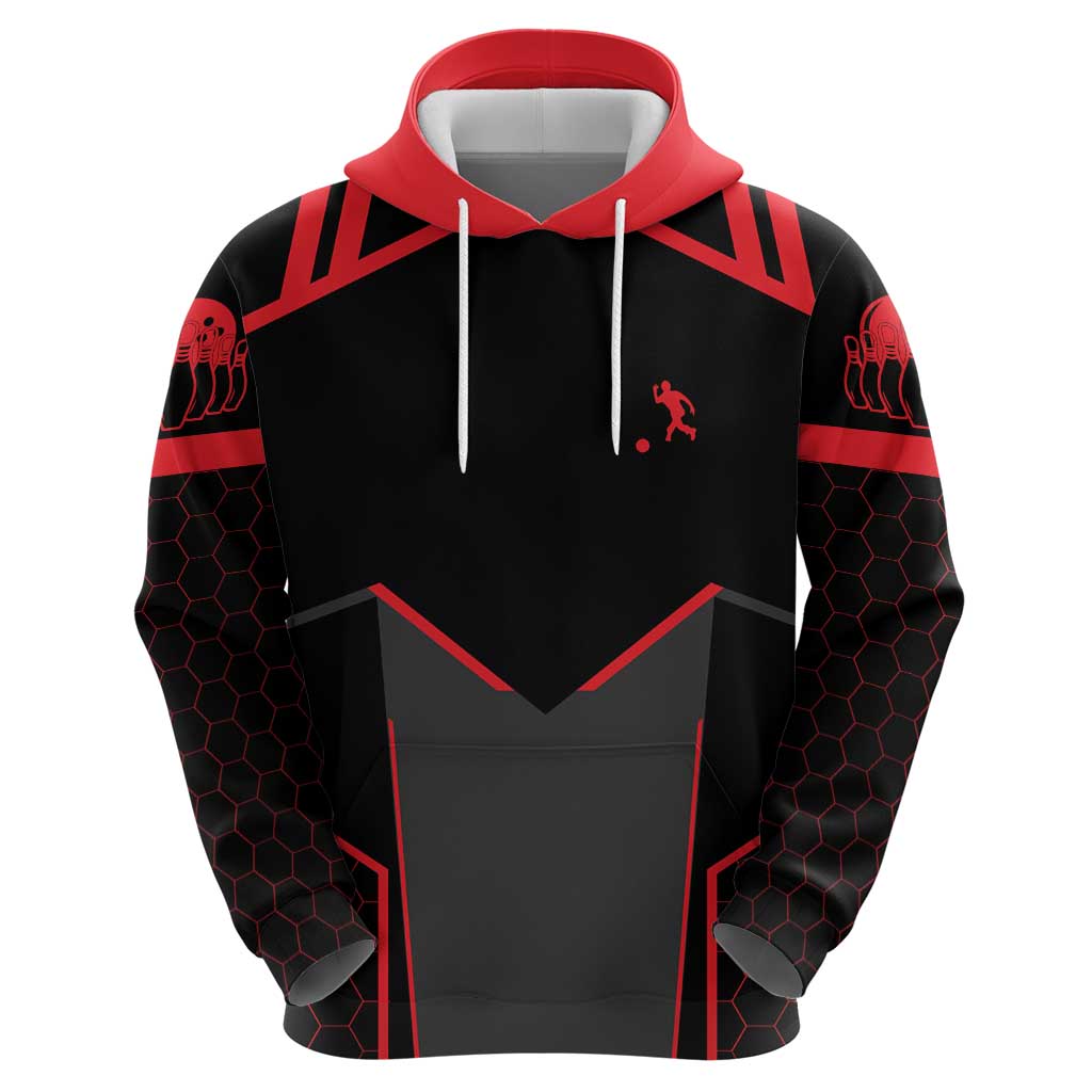Bowling Team Hoodie Red and Black Strike Graphic and Custom Name Section TS04