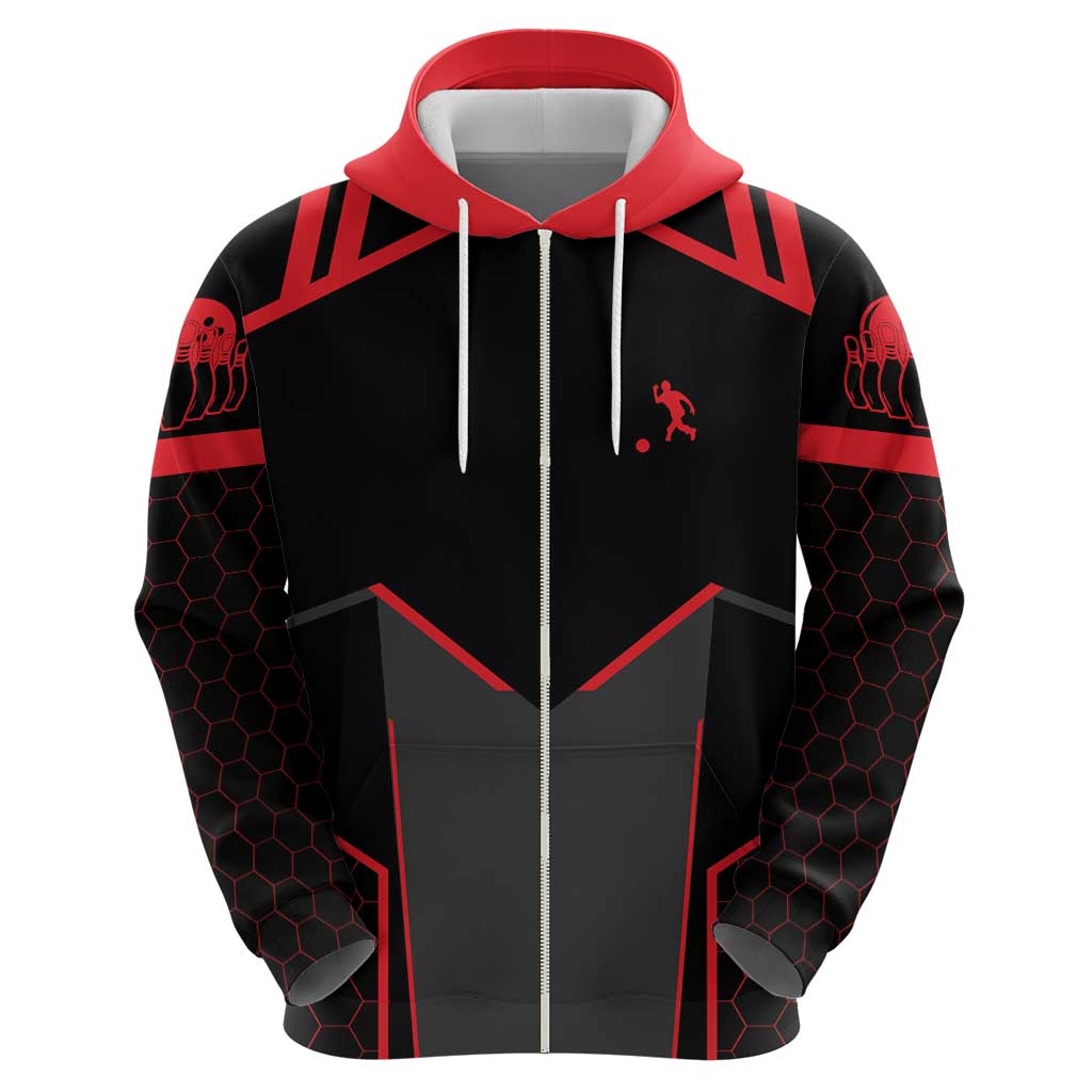 Bowling Team Hoodie Red and Black Strike Graphic and Custom Name Section TS04