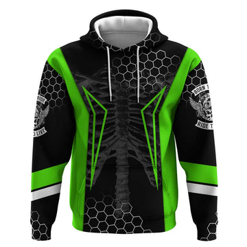 Personalized Skeleton Racing Hoodie Cool Bone Motorcycle Motocross Off-Road Riders Racewear TS04