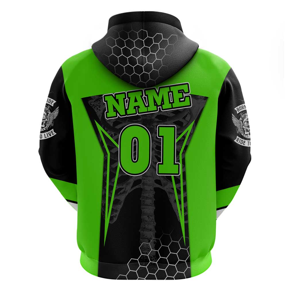 Personalized Skeleton Racing Hoodie Cool Bone Motorcycle Motocross Off-Road Riders Racewear TS04