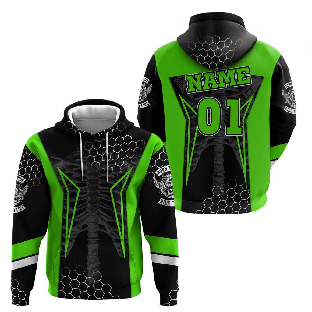 Personalized Skeleton Racing Hoodie Cool Bone Motorcycle Motocross Off-Road Riders Racewear TS04
