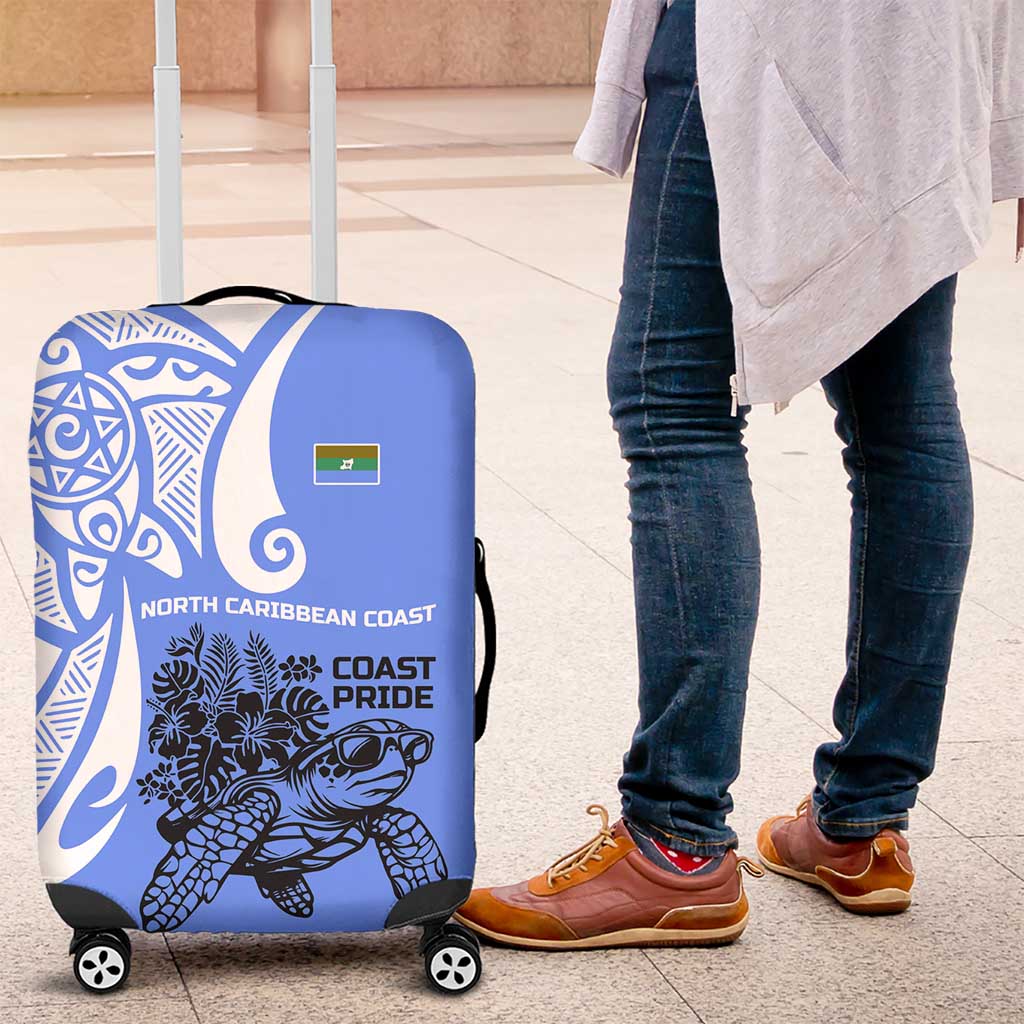 North Caribbean Coast Nicaragua Luggage Cover with Tribal Turtle Design and Floral Coast Pride TS04