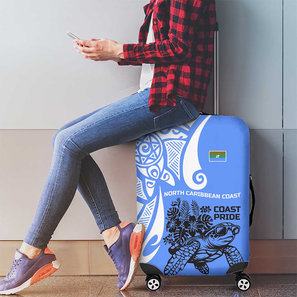 North Caribbean Coast Nicaragua Luggage Cover with Tribal Turtle Design and Floral Coast Pride TS04