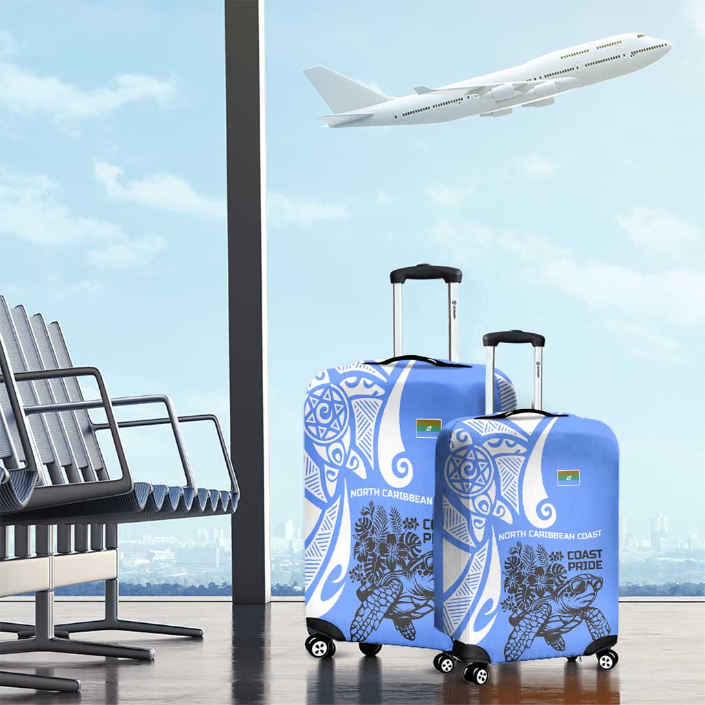 North Caribbean Coast Nicaragua Luggage Cover with Tribal Turtle Design and Floral Coast Pride TS04
