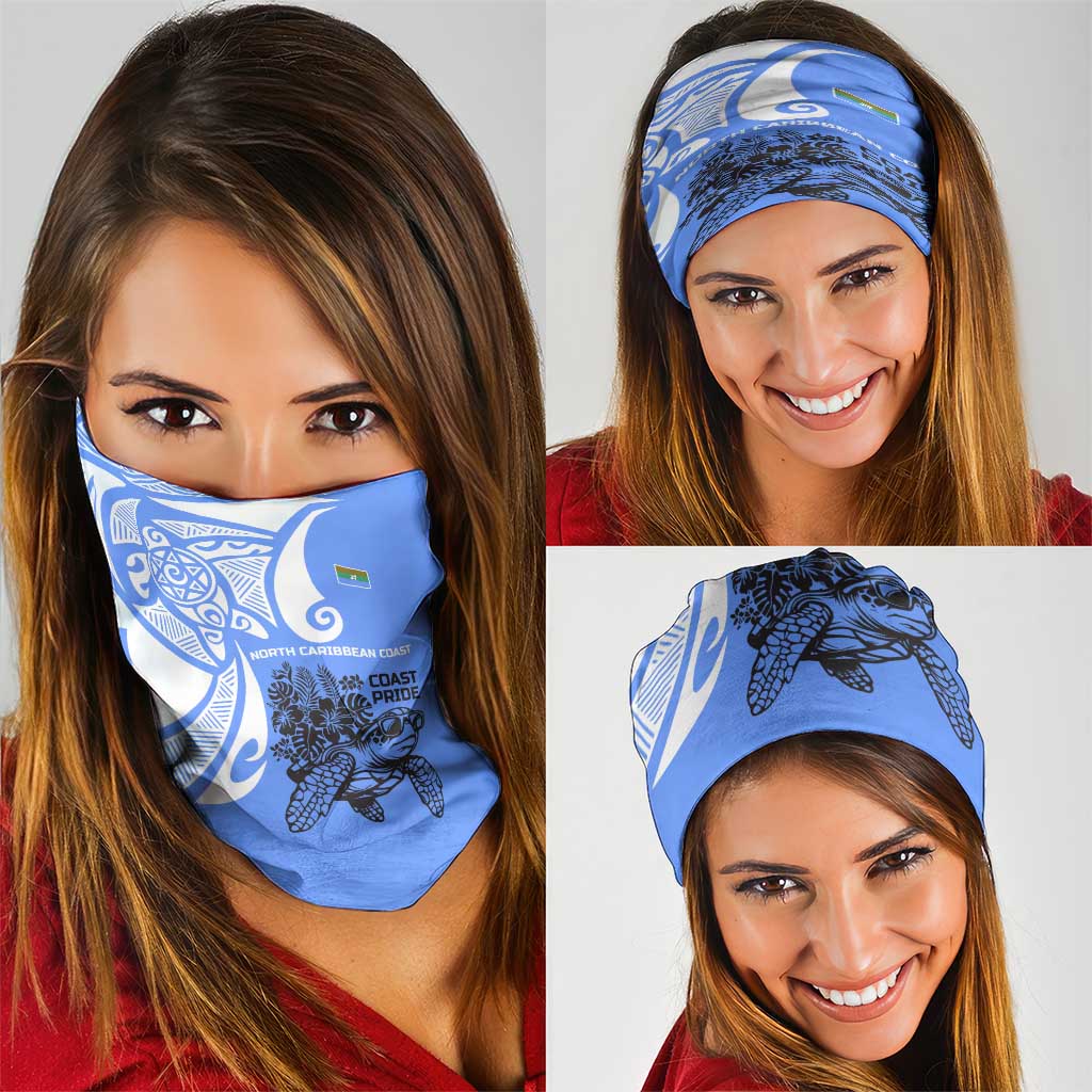 North Caribbean Coast Nicaragua Neck Gaiter with Tribal Turtle Design and Floral Coast Pride TS04