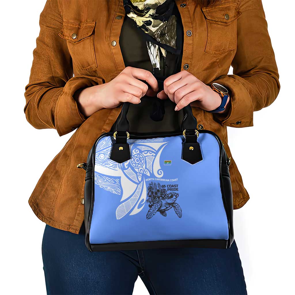 North Caribbean Coast Nicaragua Shoulder Handbag with Tribal Turtle Design and Floral Coast Pride TS04