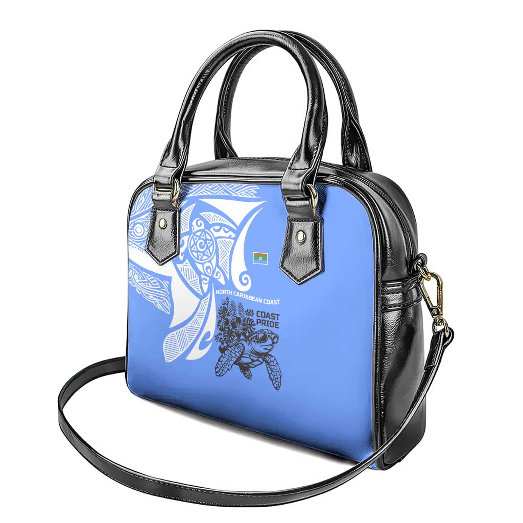 North Caribbean Coast Nicaragua Shoulder Handbag with Tribal Turtle Design and Floral Coast Pride TS04