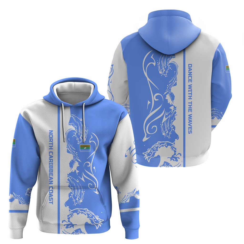 Nicaragua North Caribbean Coast Hoodie with Ocean Wave Pattern and Dance with the Waves TS04