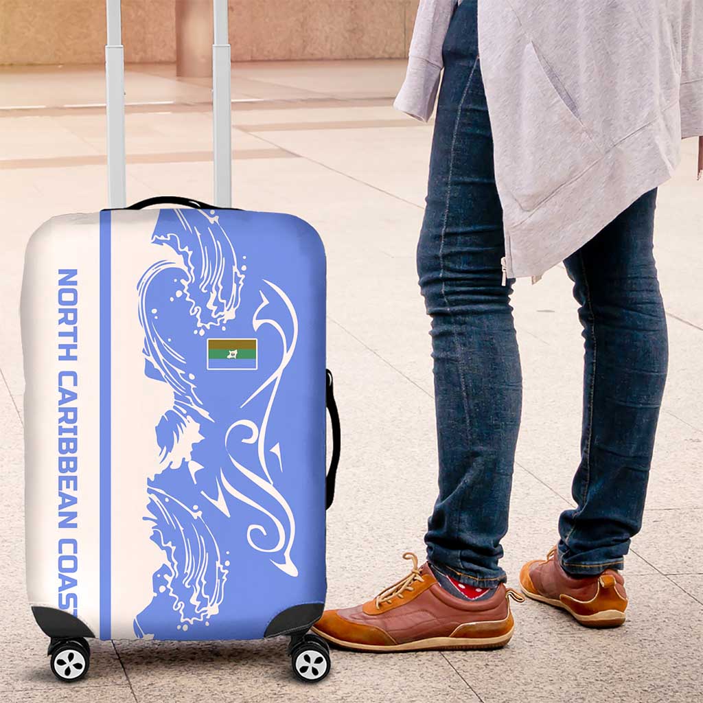 Nicaragua North Caribbean Coast Luggage Cover with Ocean Wave Pattern and Dance with the Waves TS04