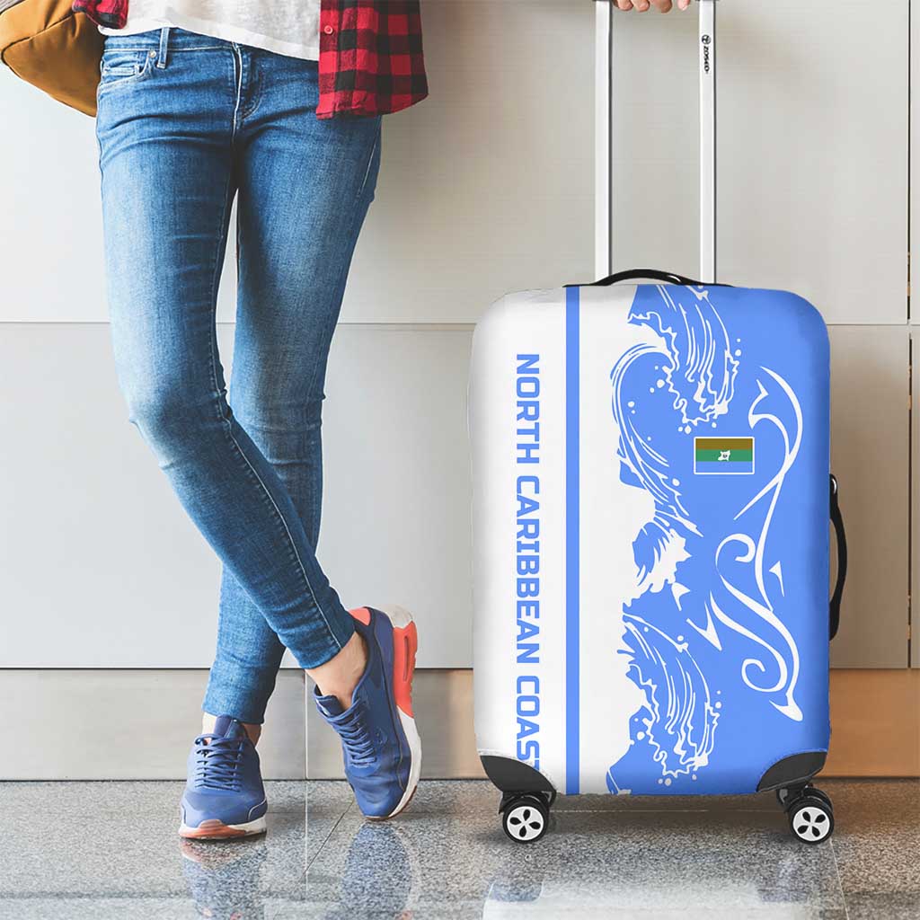 Nicaragua North Caribbean Coast Luggage Cover with Ocean Wave Pattern and Dance with the Waves TS04