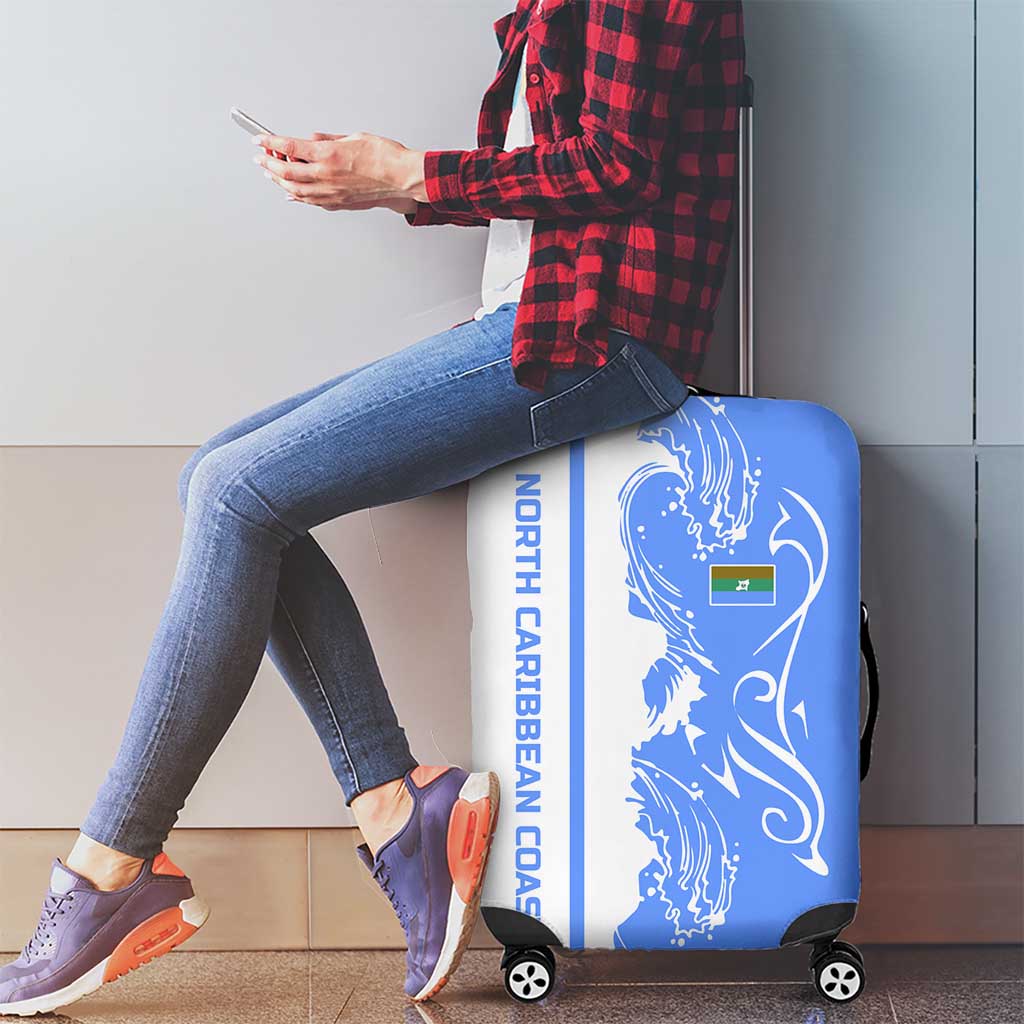 Nicaragua North Caribbean Coast Luggage Cover with Ocean Wave Pattern and Dance with the Waves TS04