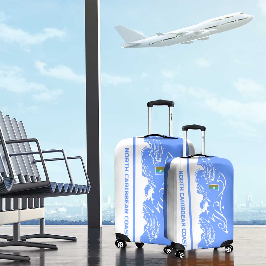 Nicaragua North Caribbean Coast Luggage Cover with Ocean Wave Pattern and Dance with the Waves TS04