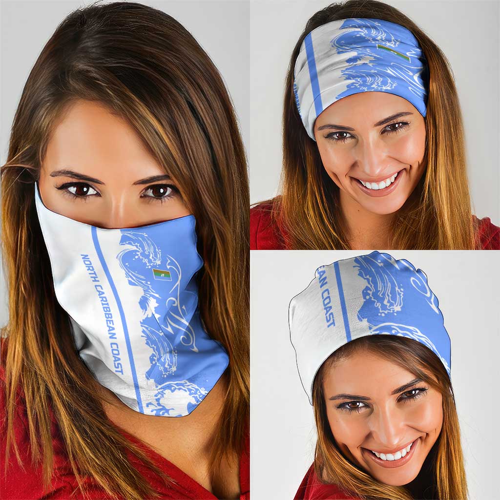 Nicaragua North Caribbean Coast Neck Gaiter with Ocean Wave Pattern and Dance with the Waves TS04