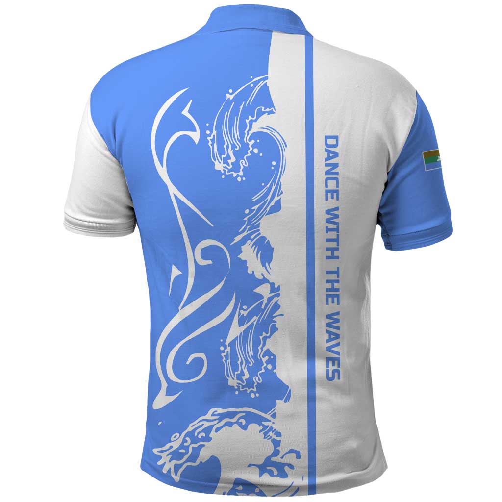Nicaragua North Caribbean Coast Polo Shirt with Ocean Wave Pattern and Dance with the Waves TS04