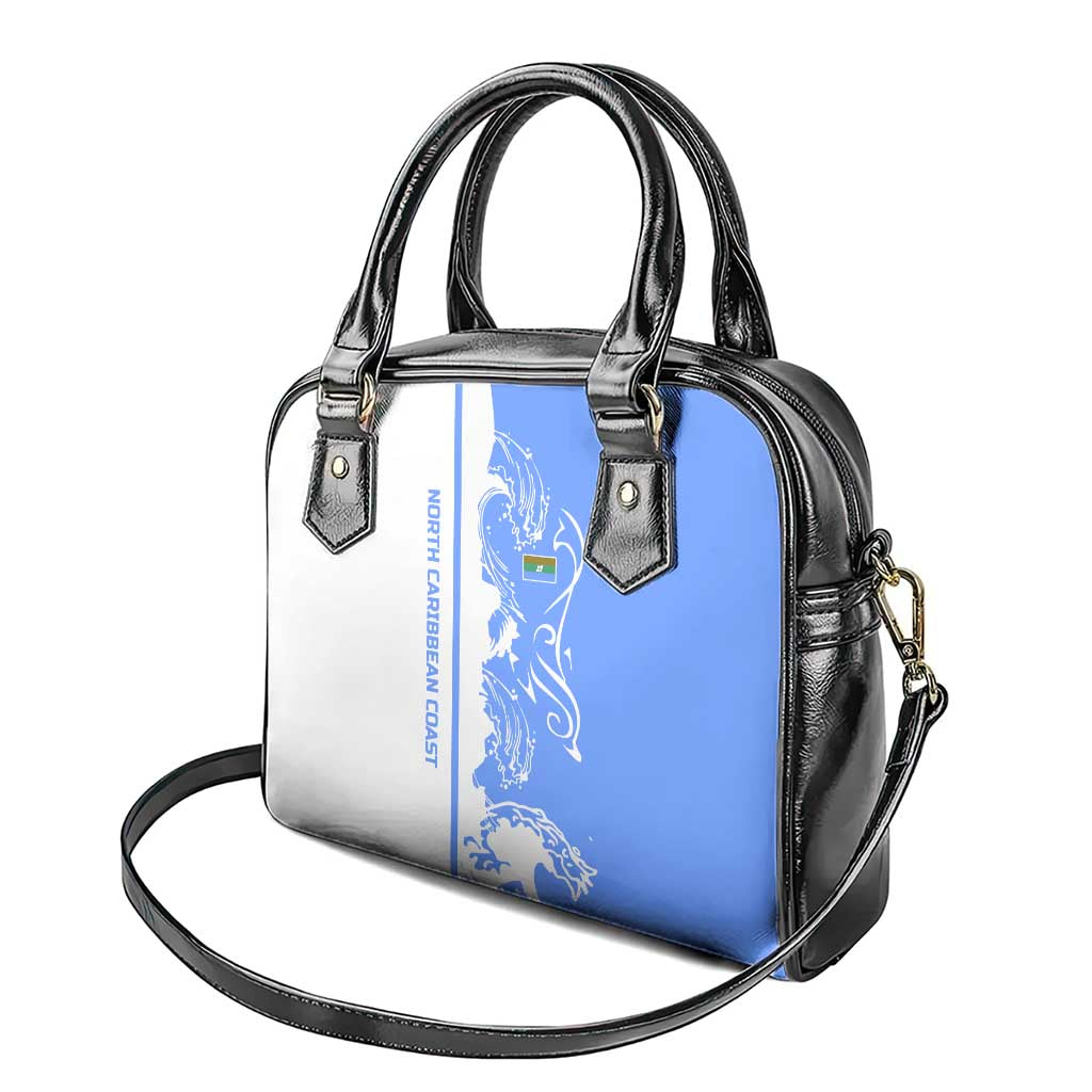 Nicaragua North Caribbean Coast Shoulder Handbag with Ocean Wave Pattern and Dance with the Waves TS04