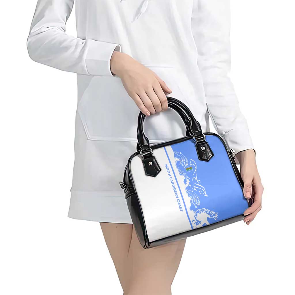 Nicaragua North Caribbean Coast Shoulder Handbag with Ocean Wave Pattern and Dance with the Waves TS04
