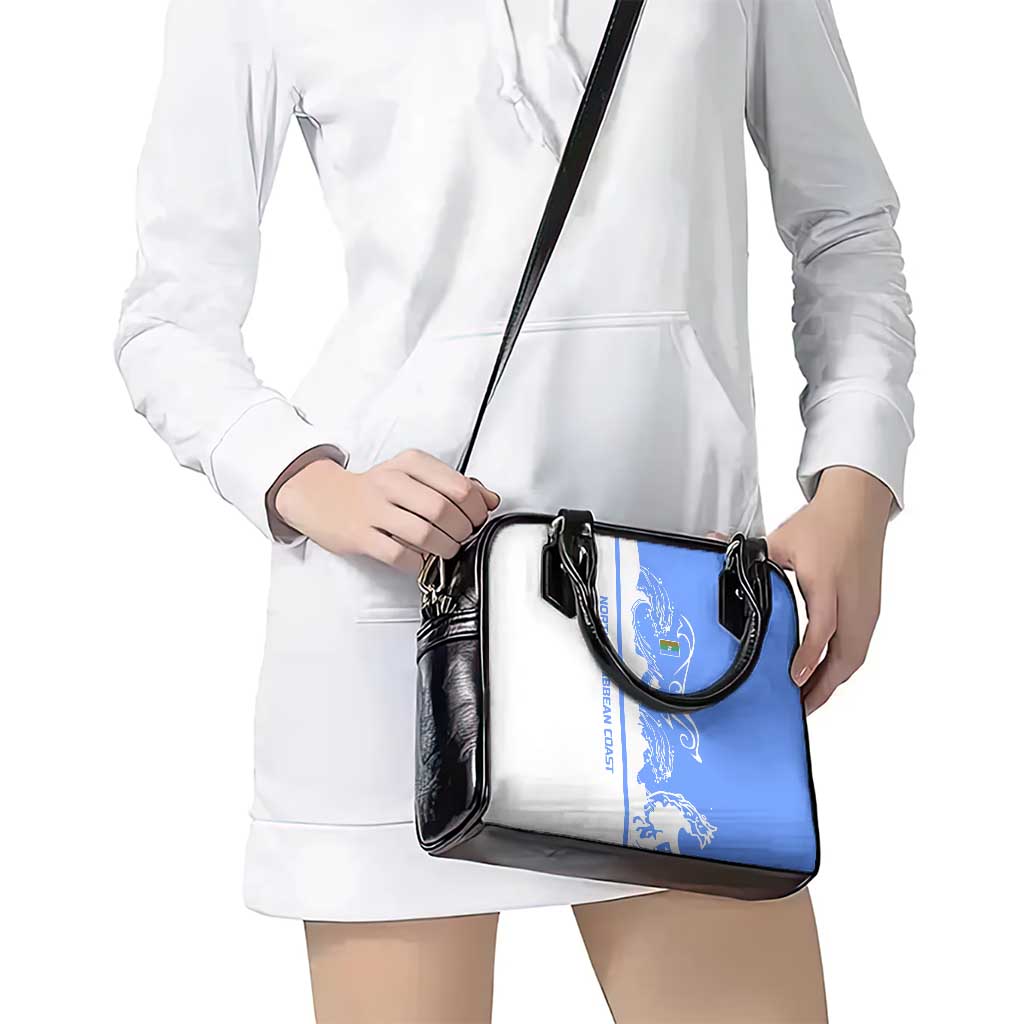 Nicaragua North Caribbean Coast Shoulder Handbag with Ocean Wave Pattern and Dance with the Waves TS04