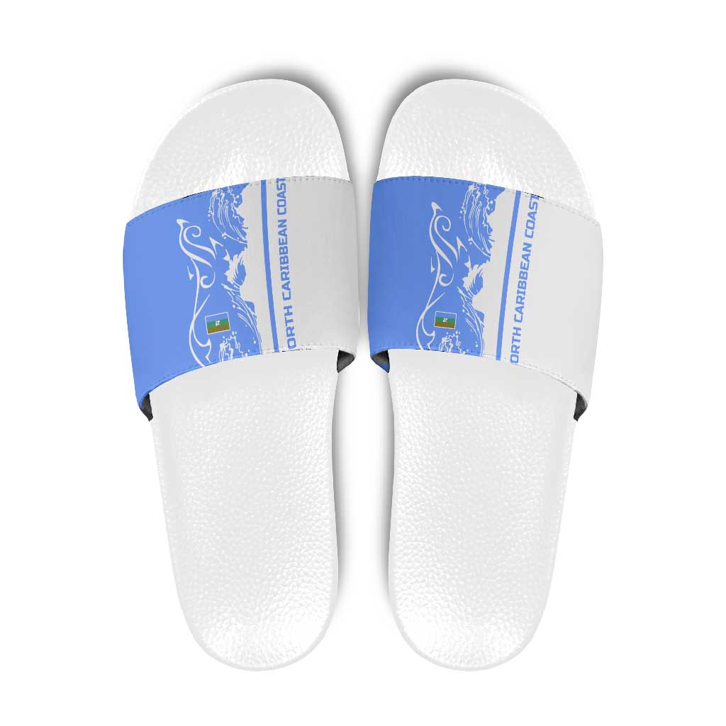 Nicaragua North Caribbean Coast Slide Sandals with Ocean Wave Pattern and Dance with the Waves TS04