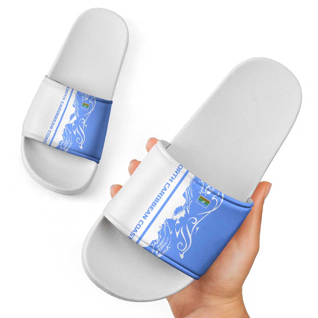 Nicaragua North Caribbean Coast Slide Sandals with Ocean Wave Pattern and Dance with the Waves TS04