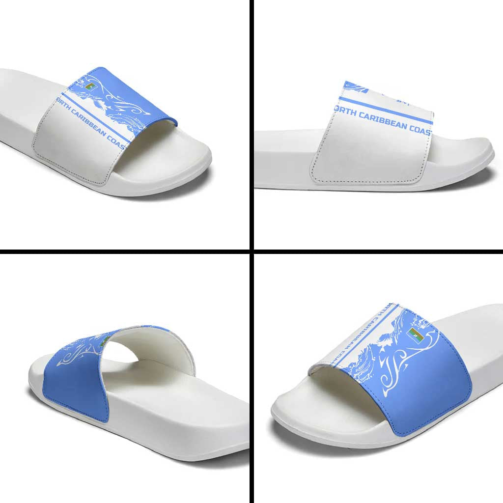 Nicaragua North Caribbean Coast Slide Sandals with Ocean Wave Pattern and Dance with the Waves TS04