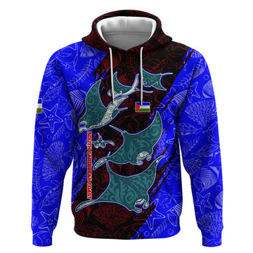 South Caribbean Coast Nicaragua Hoodie with Manta Ray Coral Reef and Dive into the Spirit Design TS04