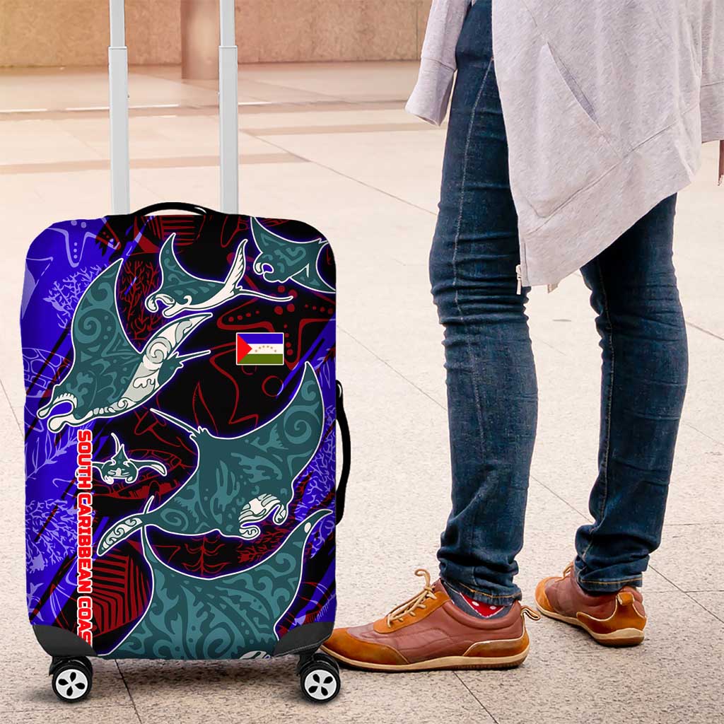 South Caribbean Coast Nicaragua Luggage Cover with Manta Ray Coral Reef and Dive into the Spirit Design TS04