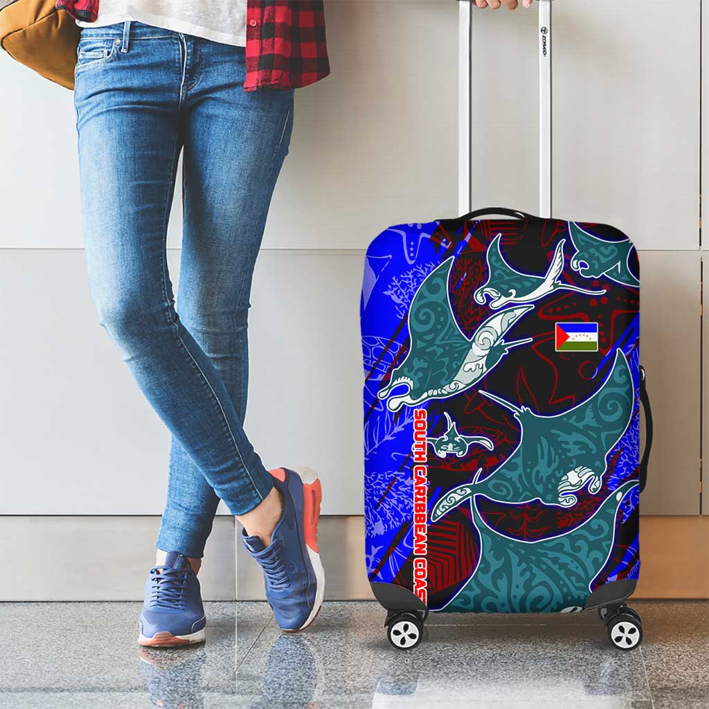 South Caribbean Coast Nicaragua Luggage Cover with Manta Ray Coral Reef and Dive into the Spirit Design TS04