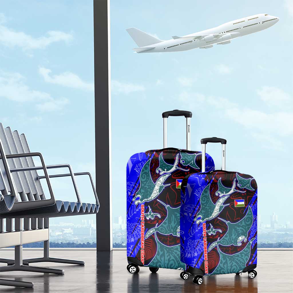 South Caribbean Coast Nicaragua Luggage Cover with Manta Ray Coral Reef and Dive into the Spirit Design TS04