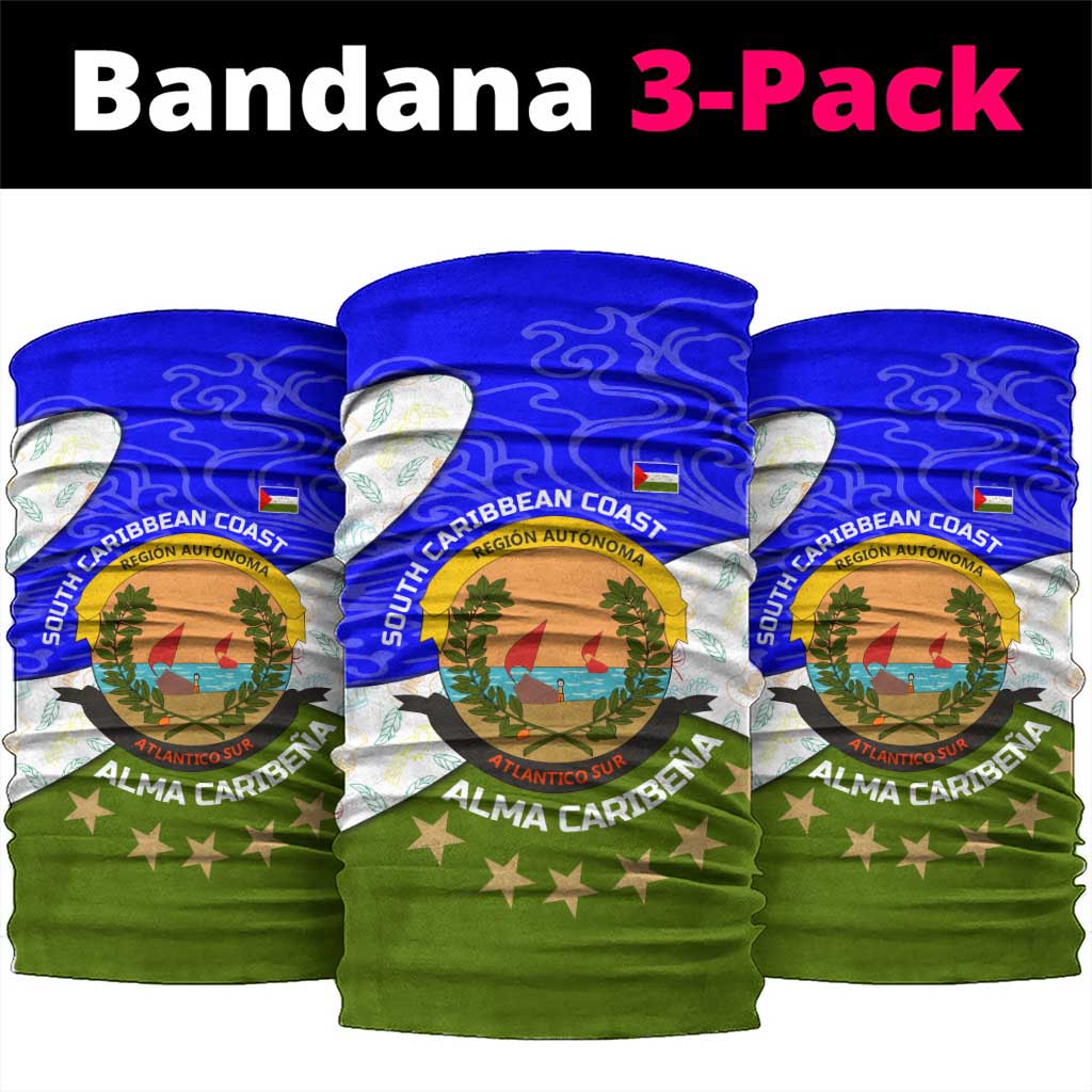 Nicaragua South Caribbean Coast Neck Gaiter with Regional Seal and Ocean Shell Pattern Alma Caribeña Design TS04