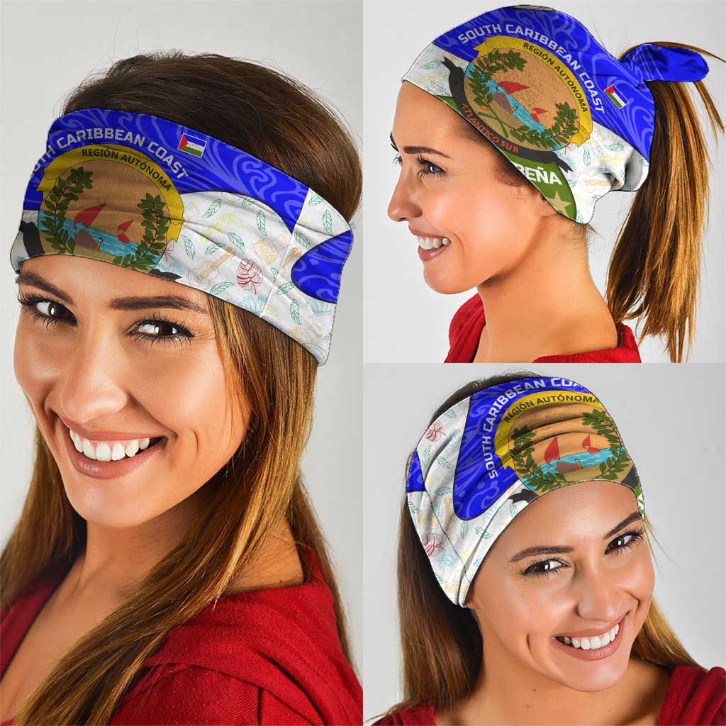 Nicaragua South Caribbean Coast Neck Gaiter with Regional Seal and Ocean Shell Pattern Alma Caribeña Design TS04