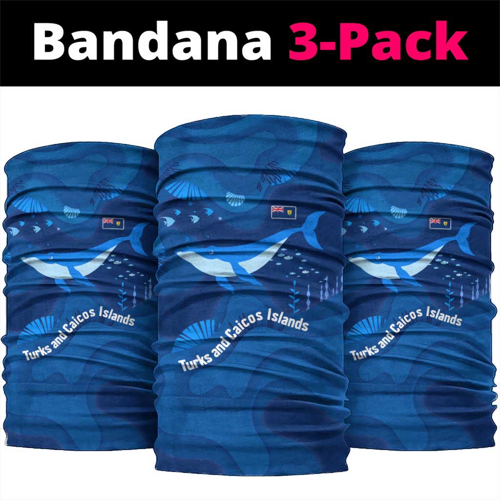 Turks and Caicos Islands Neck Gaiter with Blue Ocean Whale and Coral Reef Design TS04