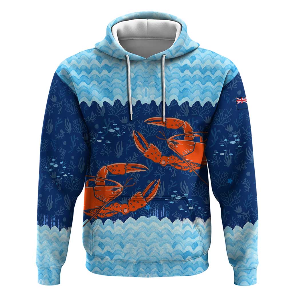 Turks and Caicos Islands Hoodie with Red Crab and Ocean Wave Coral Reef Design TS04