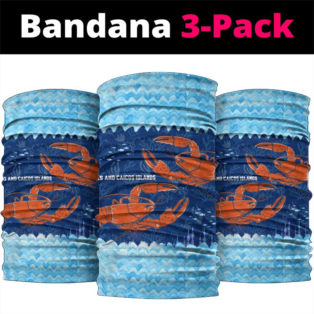 Turks and Caicos Islands Neck Gaiter with Red Crab and Ocean Wave Coral Reef Design TS04