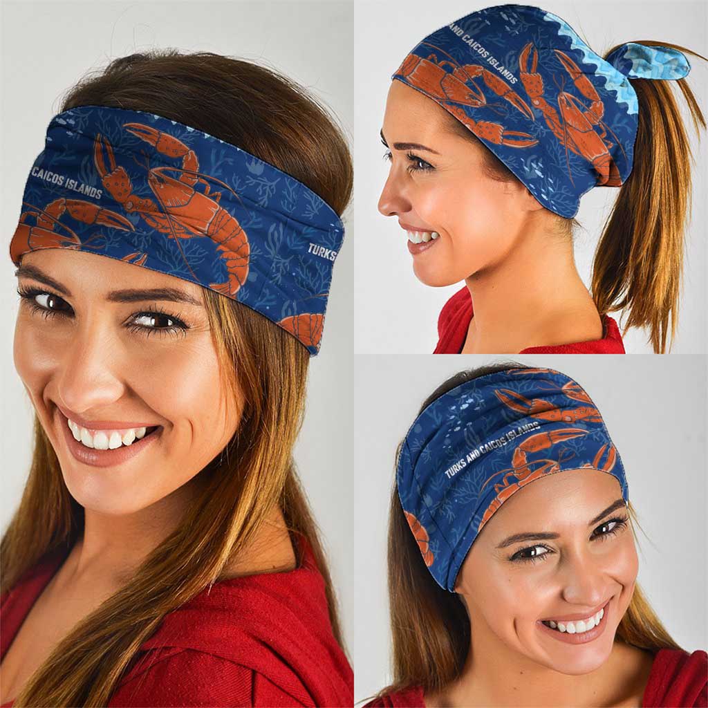 Turks and Caicos Islands Neck Gaiter with Red Crab and Ocean Wave Coral Reef Design TS04