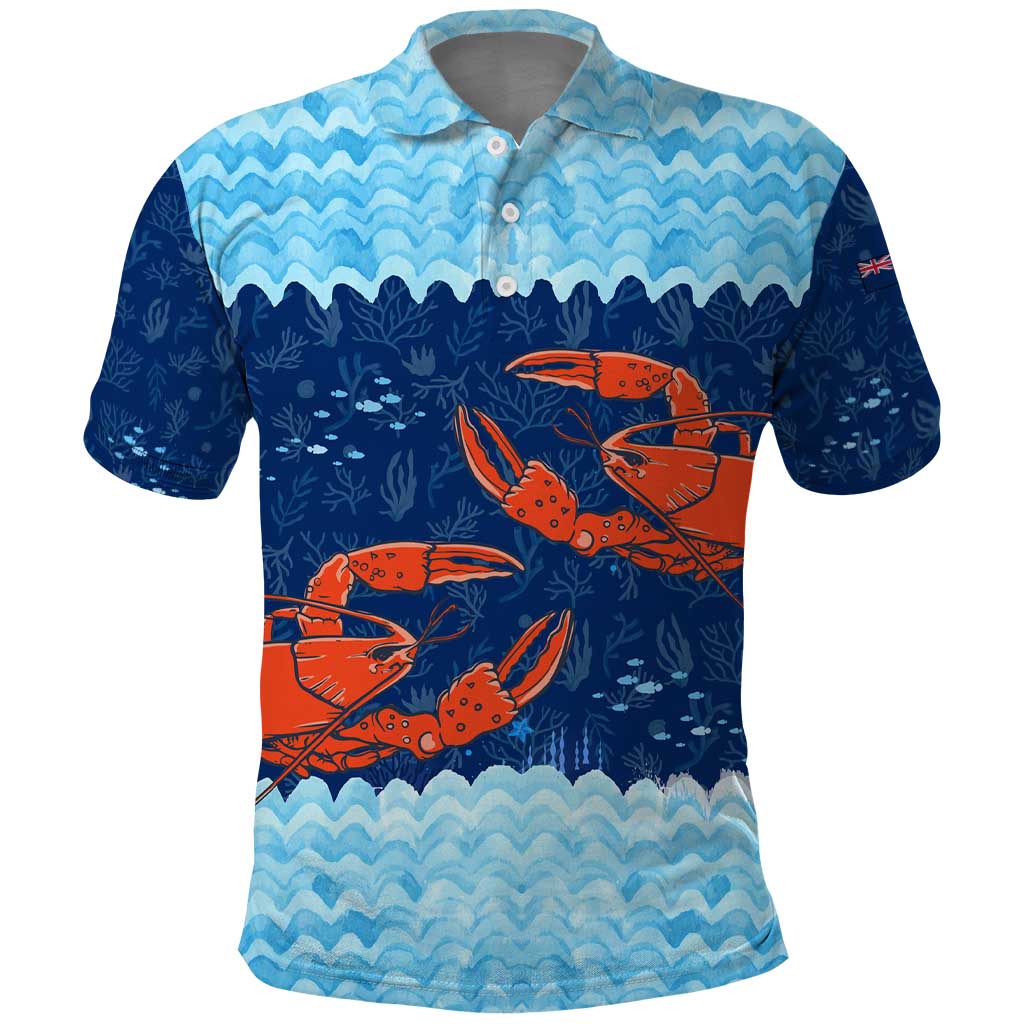 Turks and Caicos Islands Polo Shirt with Red Crab and Ocean Wave Coral Reef Design TS04