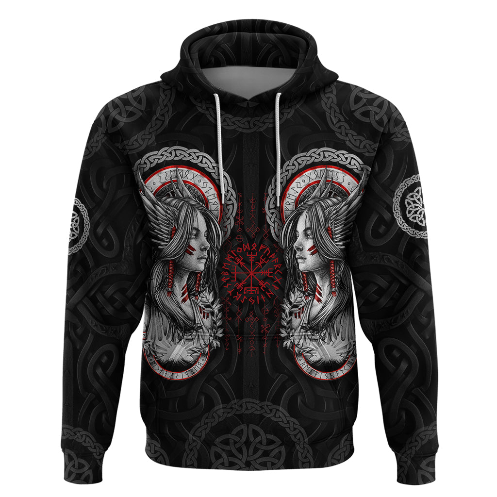 Viking Shieldmaiden Hoodie with Viking Compass Vegvisir TS04
