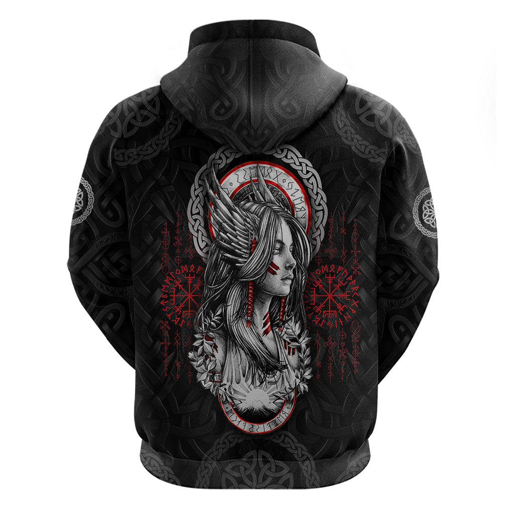 Viking Shieldmaiden Hoodie with Viking Compass Vegvisir TS04