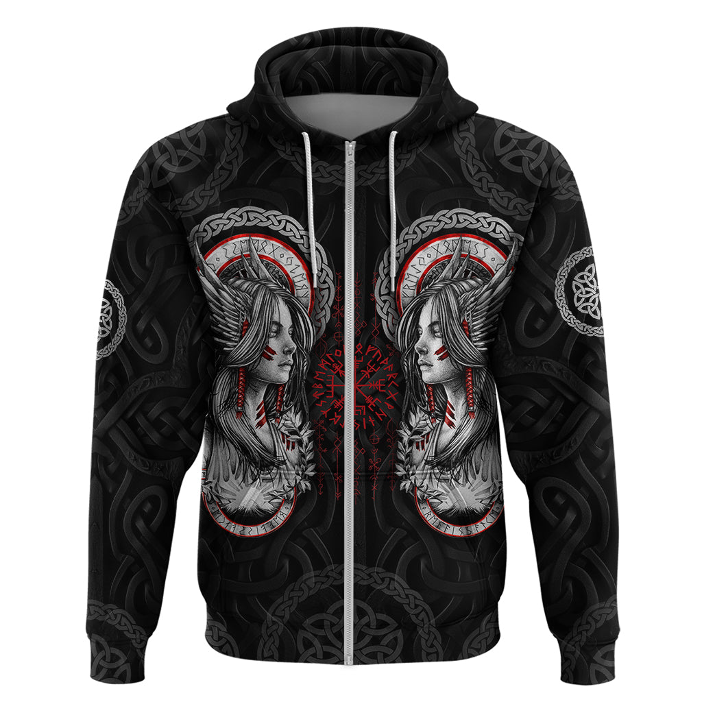 Viking Shieldmaiden Hoodie with Viking Compass Vegvisir TS04