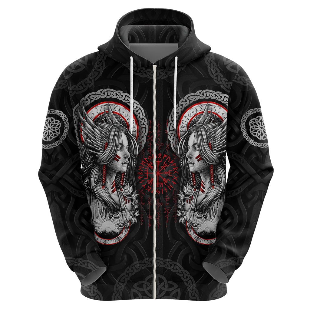 Viking Shieldmaiden Hoodie with Viking Compass Vegvisir TS04